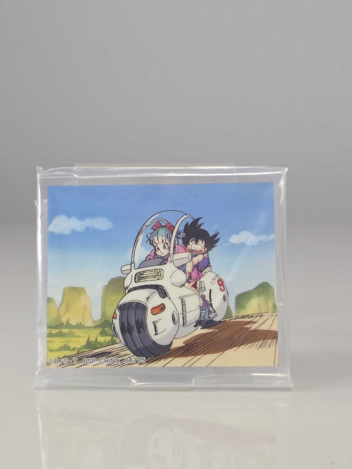 Acrílico - Goku niño y Bulma en la moto cápsula